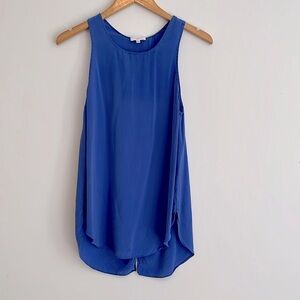 Wilfred Blue Silk Open Back Tank